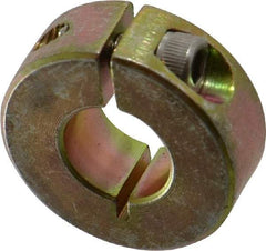 Climax Metal Products - 1/2" Bore, Steel, One Piece One Piece Split Shaft Collar - 1-1/8" Outside Diam, 13/32" Wide - USA Tool & Supply