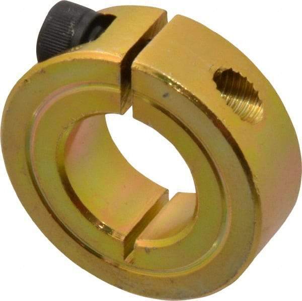 Climax Metal Products - 3/4" Bore, Steel, One Piece One Piece Split Shaft Collar - 1-1/2" Outside Diam, 1/2" Wide - USA Tool & Supply