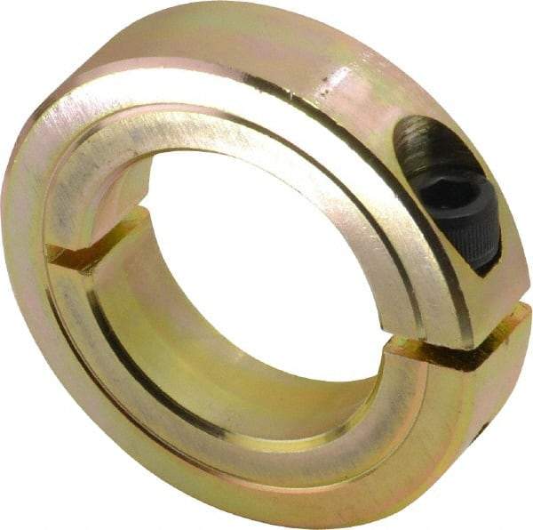 Climax Metal Products - 1-1/4" Bore, Steel, One Piece One Piece Split Shaft Collar - 2-1/16" Outside Diam, 1/2" Wide - USA Tool & Supply