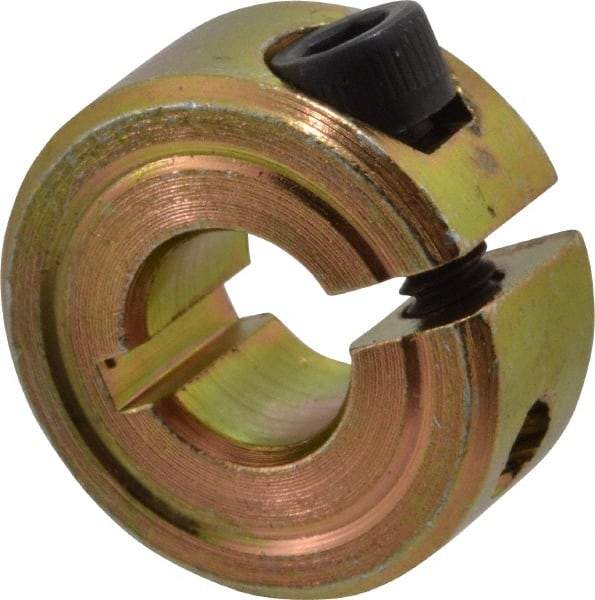 Climax Metal Products - 1/4" Bore, Steel, One Piece One Piece Split Shaft Collar - 5/8" Outside Diam, 9/32" Wide - USA Tool & Supply