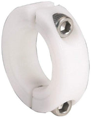Climax Metal Products - 3/16" Bore, Plastic, Two Piece Clamping Shaft Collar - 5/8" Outside Diam, 9/32" Wide - USA Tool & Supply