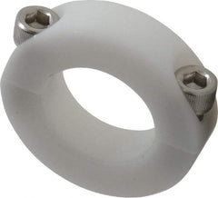 Climax Metal Products - 1" Bore, Plastic, Two Piece Clamping Shaft Collar - 1-3/4" Outside Diam, 1/2" Wide - USA Tool & Supply