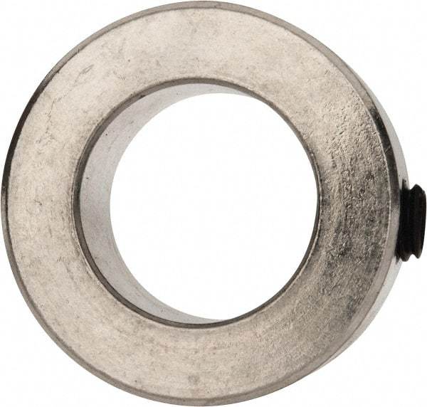 Climax Metal Products - 7/8" Bore, Aluminum, One Piece Solid Set Screw Collars - 1-1/2" Outside Diam, 9/16" Wide - USA Tool & Supply