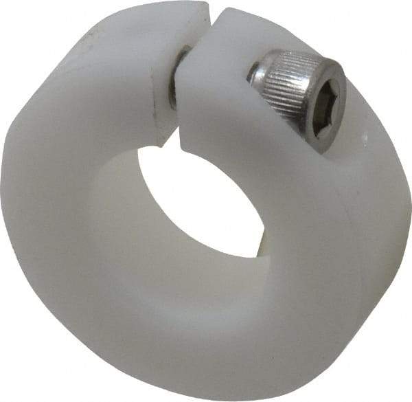 Climax Metal Products - 3/4" Bore, Plastic, One Piece One Piece Split Shaft Collar - 1-1/2" Outside Diam, 1/2" Wide - USA Tool & Supply