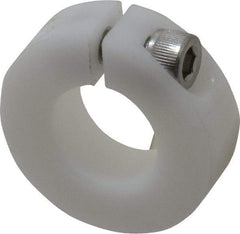 Climax Metal Products - 3/4" Bore, Plastic, One Piece One Piece Split Shaft Collar - 1-1/2" Outside Diam, 1/2" Wide - USA Tool & Supply