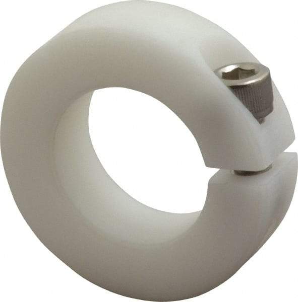 Climax Metal Products - 1" Bore, Plastic, One Piece One Piece Split Shaft Collar - 1-3/4" Outside Diam, 1/2" Wide - USA Tool & Supply