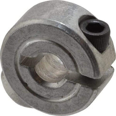 Climax Metal Products - 3/16" Bore, Aluminum, One Piece One Piece Split Shaft Collar - 5/8" Outside Diam, 9/32" Wide - USA Tool & Supply