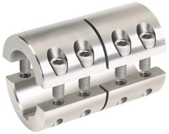 Climax Metal Products - 2" Bore, Stainless Steel, With Keyway Two Piece Split Shaft Collar - 3-3/8" Outside Diam, 4-7/8" Wide - USA Tool & Supply
