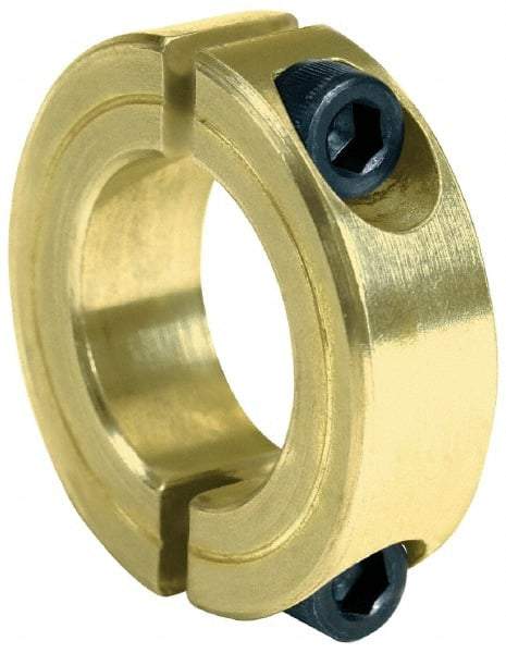 Climax Metal Products - 1-1/16" Bore, Steel, Two Piece Clamping Shaft Collar - 1-7/8" Outside Diam, 1/2" Wide - USA Tool & Supply