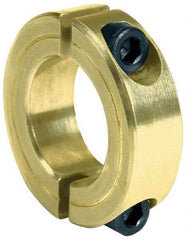 Climax Metal Products - 2-1/8" Bore, Steel, Two Piece Clamping Shaft Collar - 3-1/4" Outside Diam, 3/4" Wide - USA Tool & Supply
