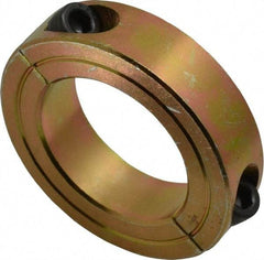 Climax Metal Products - 1-7/16" Bore, Steel, Two Piece Clamping Shaft Collar - 2-1/4" Outside Diam, 9/16" Wide - USA Tool & Supply