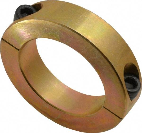 Climax Metal Products - 2" Bore, Steel, Two Piece Clamping Shaft Collar - 3" Outside Diam, 11/16" Wide - USA Tool & Supply