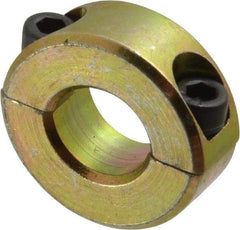 Climax Metal Products - 7/16" Bore, Steel, Two Piece Clamping Shaft Collar - 15/16" Outside Diam, 11/32" Wide - USA Tool & Supply