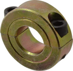 Climax Metal Products - 9/16" Bore, Steel, Two Piece Clamping Shaft Collar - 1-1/8" Outside Diam, 7/16" Wide - USA Tool & Supply