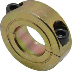 Climax Metal Products - 11/16" Bore, Steel, Two Piece Clamping Shaft Collar - 1-3/8" Outside Diam, 7/16" Wide - USA Tool & Supply