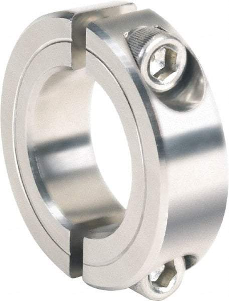 Climax Metal Products - 2-3/4" Bore, Stainless Steel, Two Piece Clamping Shaft Collar - 4" Outside Diam, 7/8" Wide - USA Tool & Supply