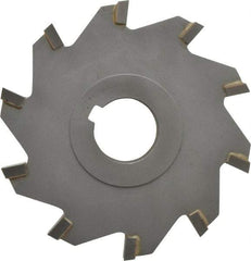 Made in USA - 4" Diam x 1/2" Width of Cut, 10 Teeth, Carbide Tipped Side Milling Cutter - Straight Teeth, Uncoated - USA Tool & Supply