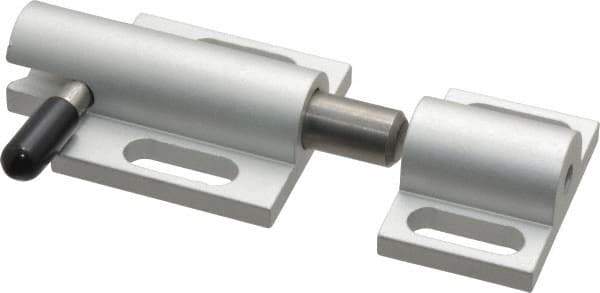 80/20 Inc. - 2" Long x 1-1/2" Wide x 13/16" High, Deadbolt Latch with Side Latch - Aluminum Body with Stainless Steel Bolt, Spring & Handle, with Clear Anodized Aluminum Finish - USA Tool & Supply
