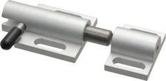 80/20 Inc. - 2" Long x 1-1/2" Wide x 13/16" High, Deadbolt Latch with Side Latch - Aluminum Body with Stainless Steel Bolt, Spring & Handle, with Clear Anodized Aluminum Finish - USA Tool & Supply