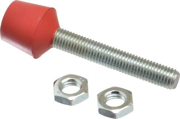 De-Sta-Co - M12 Carbon Steel Cap Tip Clamp Spindle Assembly - 72.9mm Thread Length, 102.11mm OAL, Flat Tip Cap, 1.18" Tip Surface Diam, Use with Toggle Clamps - USA Tool & Supply