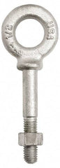 Gibraltar - 500 Lb Capacity, Stainless Steel, 1/4-20 Thread, Fixed Lifting Eye Bolt - Fully Threaded, 3" Shank, 3" Thread Length, Shoulder - USA Tool & Supply