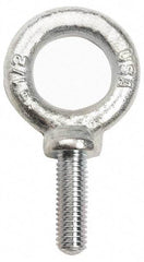 Gibraltar - 9,000 Lb Capacity, Steel, 1-8 Thread, Fixed Lifting Eye Bolt - Fully Threaded, 5" Shank, 5" Thread Length, Shoulder - USA Tool & Supply
