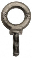 Gibraltar - 900 Lb Capacity, Forged Steel, 5/16-18 Thread, Fixed Lifting Eye Bolt - Fully Threaded, 3" Shank, 3" Thread Length, Shoulder - USA Tool & Supply