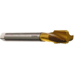 Emuge - 1-12 UNF 4 Flute 2B Modified Bottoming Spiral Flute Tap - Cobalt, TiN Finish, 5.512" OAL, Right Hand Flute, Right Hand Thread, Series Rekord D - USA Tool & Supply