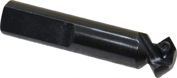 Cutting Tool Technologies - 45° Lead Angle, 5/8" Max Cut Diam, 0.34" Min Cut Diam, 0.15" Max Depth of Cut, Indexable Chamfer and Angle End Mill - 1 Insert, SDEB 21.51 Insert Style, 2-1/2" Overall Length, Straight Shank - USA Tool & Supply