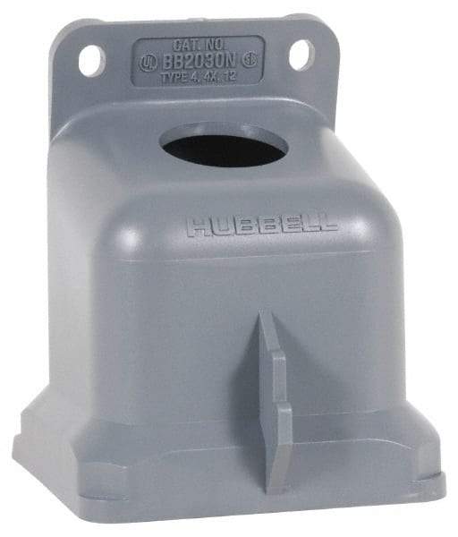 Hubbell Wiring Device-Kellems - 100 Amp, 1-1/2 Inch Hub Size, Thermoplastic Pin and Sleeve Angle Back Box - IP67, 15° Box Angle - USA Tool & Supply