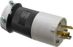 Hubbell Wiring Device-Kellems - 125 VAC, 20 Amp, L5-20P Configuration, Industrial Grade, Self Grounding Plug - 1 Phase, 2 Poles, IP20, 0.325 to 0.93 Inch Cord Diameter - USA Tool & Supply