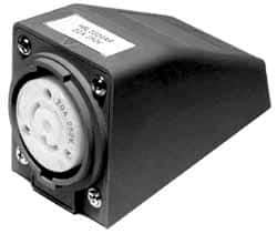 Hubbell Wiring Device-Kellems - 250 VAC, 20 Amp, L6-20R NEMA, Self Grounding Receptacle - 2 Poles, 3 Wire, Female End, Gray - USA Tool & Supply