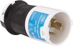 Hubbell Wiring Device-Kellems - 250 VAC, 20 Amp, L6-20P Configuration, Industrial Grade, Self Grounding Plug - 1 Phase, 2 Poles, IP20, 0.325 to 0.93 Inch Cord Diameter - USA Tool & Supply