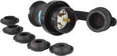 Hubbell Wiring Device-Kellems - 250 VAC, 20 Amp, L6-20P Configuration, Industrial Grade, Self Grounding Plug - 1 Phase, 2 Poles, IP66, 0.36 to 0.93 Inch Cord Diameter - USA Tool & Supply