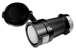 Hubbell Wiring Device-Kellems - 250 VAC, 30 Amp, L6-30R Configuration, Industrial Grade, Self Grounding Connector - 1 Phase, 2 Poles, IP66, 0.36 to 0.93 Inch Cord Diameter - USA Tool & Supply