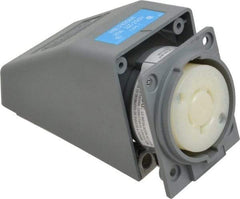 Hubbell Wiring Device-Kellems - 250 VAC, 20 Amp, L15-20R NEMA, Self Grounding Receptacle - 3 Poles, 4 Wire, Female End, Gray - USA Tool & Supply
