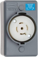 Hubbell Wiring Device-Kellems - 120/208 VAC, 20 Amp, L21-20R NEMA, Self Grounding Receptacle - 4 Poles, 5 Wire, Female End, Gray - USA Tool & Supply