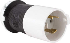 Hubbell Wiring Device-Kellems - 125 VAC, 30 Amp, L5-30P Configuration, Industrial Grade, Self Grounding Plug - 1 Phase, 2 Poles, IP20, 0.36 to 0.93 Inch Cord Diameter - USA Tool & Supply