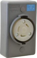 Hubbell Wiring Device-Kellems - 250 VAC, 30 Amp, L6-30R NEMA, Self Grounding Receptacle - 2 Poles, 3 Wire, Female End, Gray - USA Tool & Supply