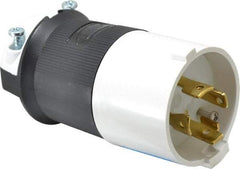 Hubbell Wiring Device-Kellems - 250 VAC, 30 Amp, L15-30P Configuration, Industrial Grade, Self Grounding Plug - 3 Phase, 3 Poles, IP20, 0.35 to 1.15 Inch Cord Diameter - USA Tool & Supply