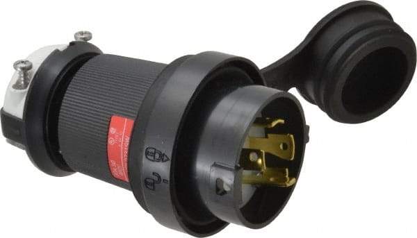 Hubbell Wiring Device-Kellems - 480 VAC, 30 Amp, L16-30P Configuration, Industrial Grade, Self Grounding Plug - 3 Phase, 3 Poles, IP66, 0.35 to 1.15 Inch Cord Diameter - USA Tool & Supply