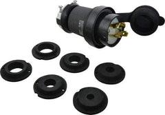 Hubbell Wiring Device-Kellems - 600 VAC, 30 Amp, L17-30P Configuration, Industrial Grade, Self Grounding Plug - 3 Phase, 3 Poles, IP66, 0.35 to 1.15 Inch Cord Diameter - USA Tool & Supply