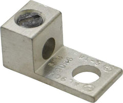 Thomas & Betts - 14-6 AWG Noninsulated Compression Connection Square Ring Terminal - 1/4" Stud, 1-3/64" OAL x 1/2" Wide, Tin Plated Aluminum Contact - USA Tool & Supply