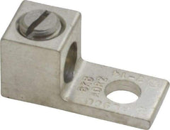 Thomas & Betts - 14-2 AWG Noninsulated Compression Connection Square Ring Terminal - 1/4" Stud, 1-5/32" OAL x 1/2" Wide, Tin Plated Aluminum Contact - USA Tool & Supply