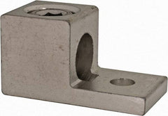 Thomas & Betts - 6 AWG Noninsulated Square Ring Terminal - 5/16" Stud, 2" OAL x 1" Wide, Tin Plated Aluminum Contact - USA Tool & Supply