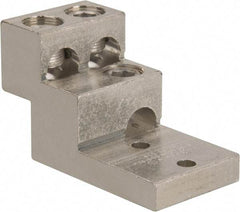 Thomas & Betts - 2 AWG Noninsulated Compression Connection Square Ring Terminal - 3/8" Stud, 4-29/32" OAL x 2-1/2" Wide, Tin Plated Aluminum Contact - USA Tool & Supply