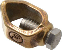 Thomas & Betts - 1/0 to 8 (Solid) AWG Compatible Single-Nut Rod Clamp - Copper Alloy, 2-13/64" OAL, CSA Certified, RoHS Compliant, UL Listed - USA Tool & Supply