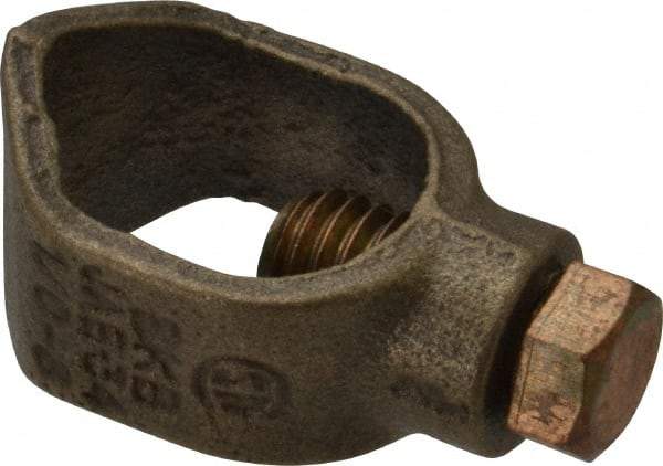 Thomas & Betts - 1/0 to 8 (Solid) AWG Compatible Single-Nut Rod Clamp - Copper Alloy, 2-11/32" OAL, CSA Certified, RoHS Compliant, UL Listed - USA Tool & Supply