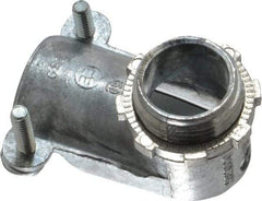 Thomas & Betts - 3/4" Trade, Die Cast Zinc Squeeze Clamp Angled FMC Conduit Connector - Noninsulated - USA Tool & Supply