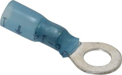 3M - 16-14 AWG Partially Insulated Crimp Connection Circular Ring Terminal - 1/4" Stud, 1.1" OAL x 0.47" Wide, Copper Contact - USA Tool & Supply